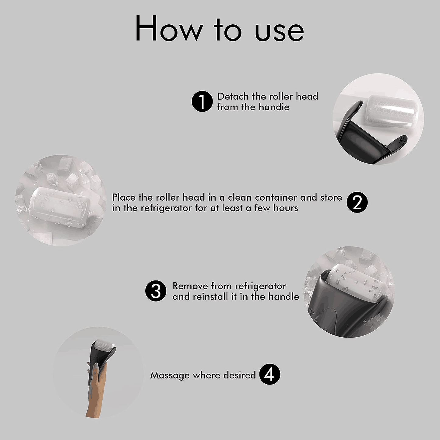 Black Ice Roller for Face Massage Tools