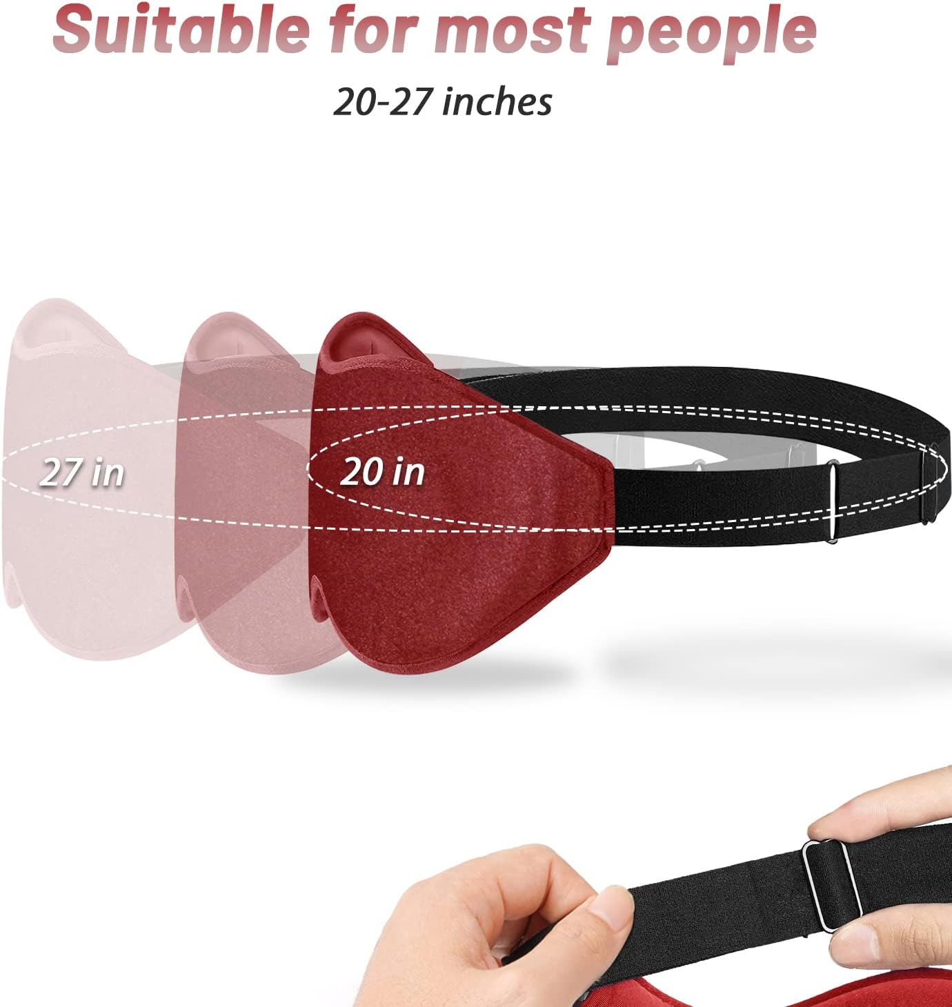 Red Sleep Mask for Women with 3D Contoured Cup Eye Sockets