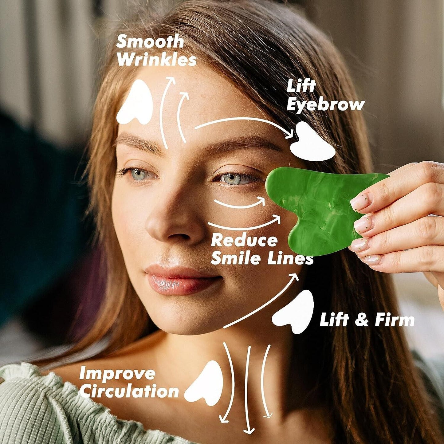 Albatross Health Blue Ice Roller for Face & Gua Sha Set
