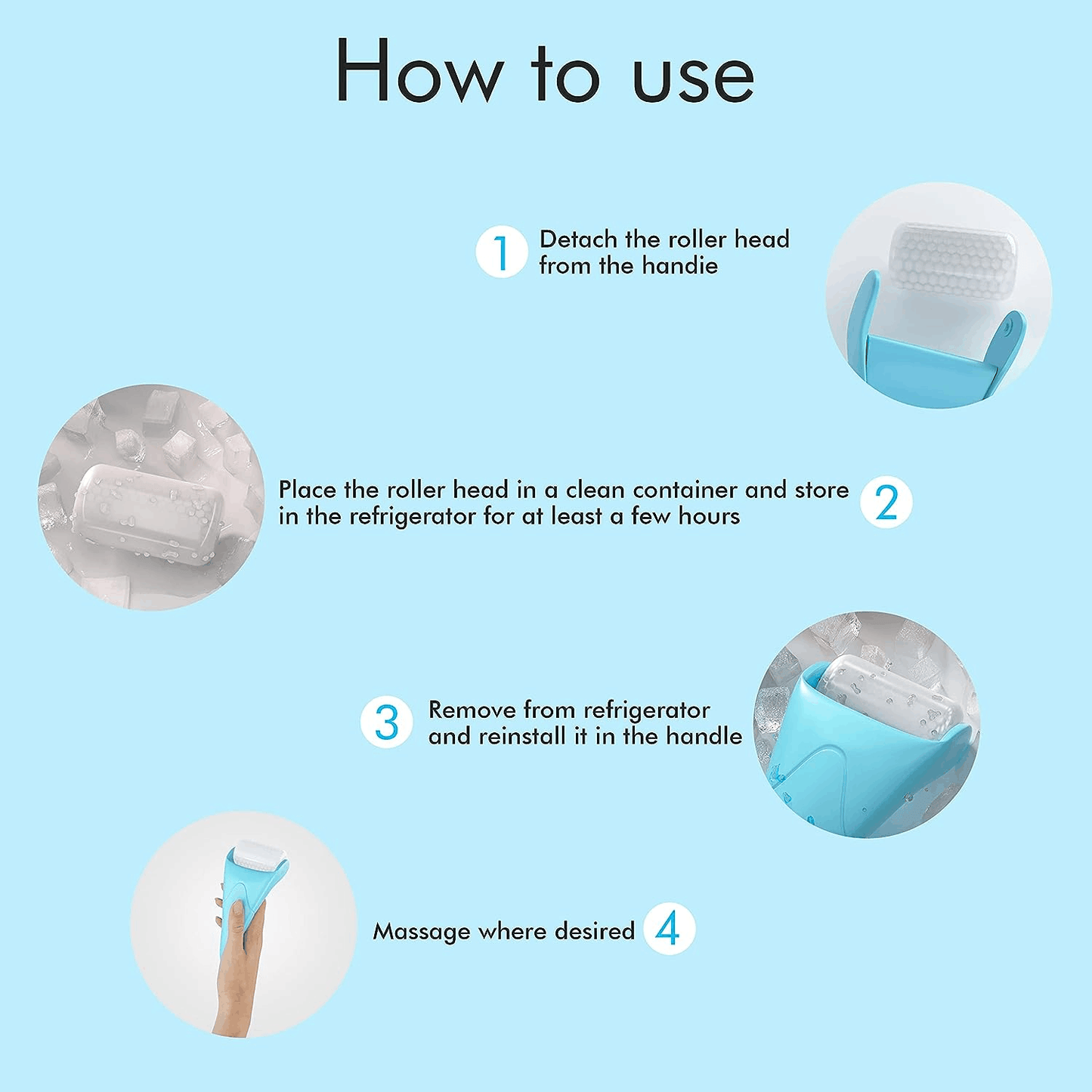 Albatross Health Blue Ice Roller for Face & Gua Sha Set