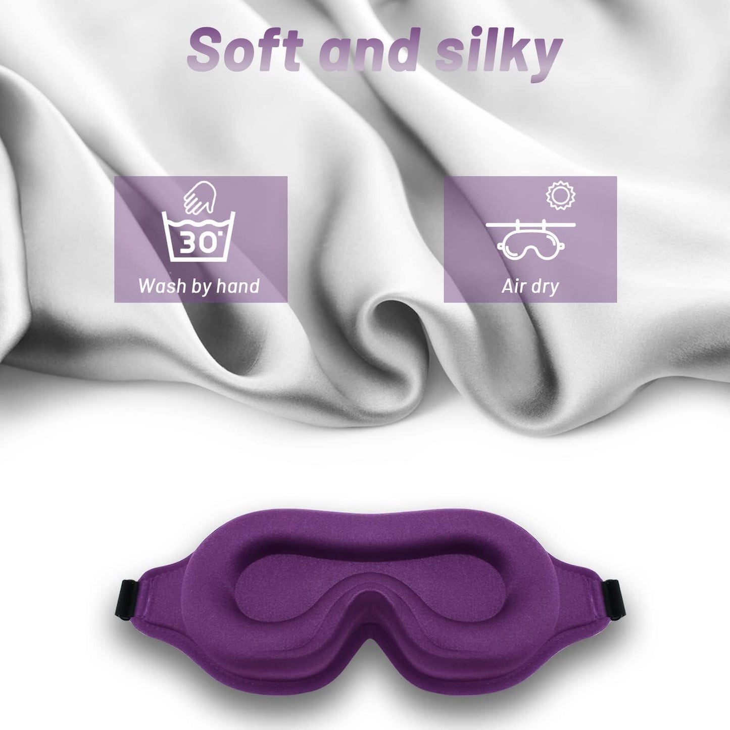 Soft Purple Eye Mask for Sleep