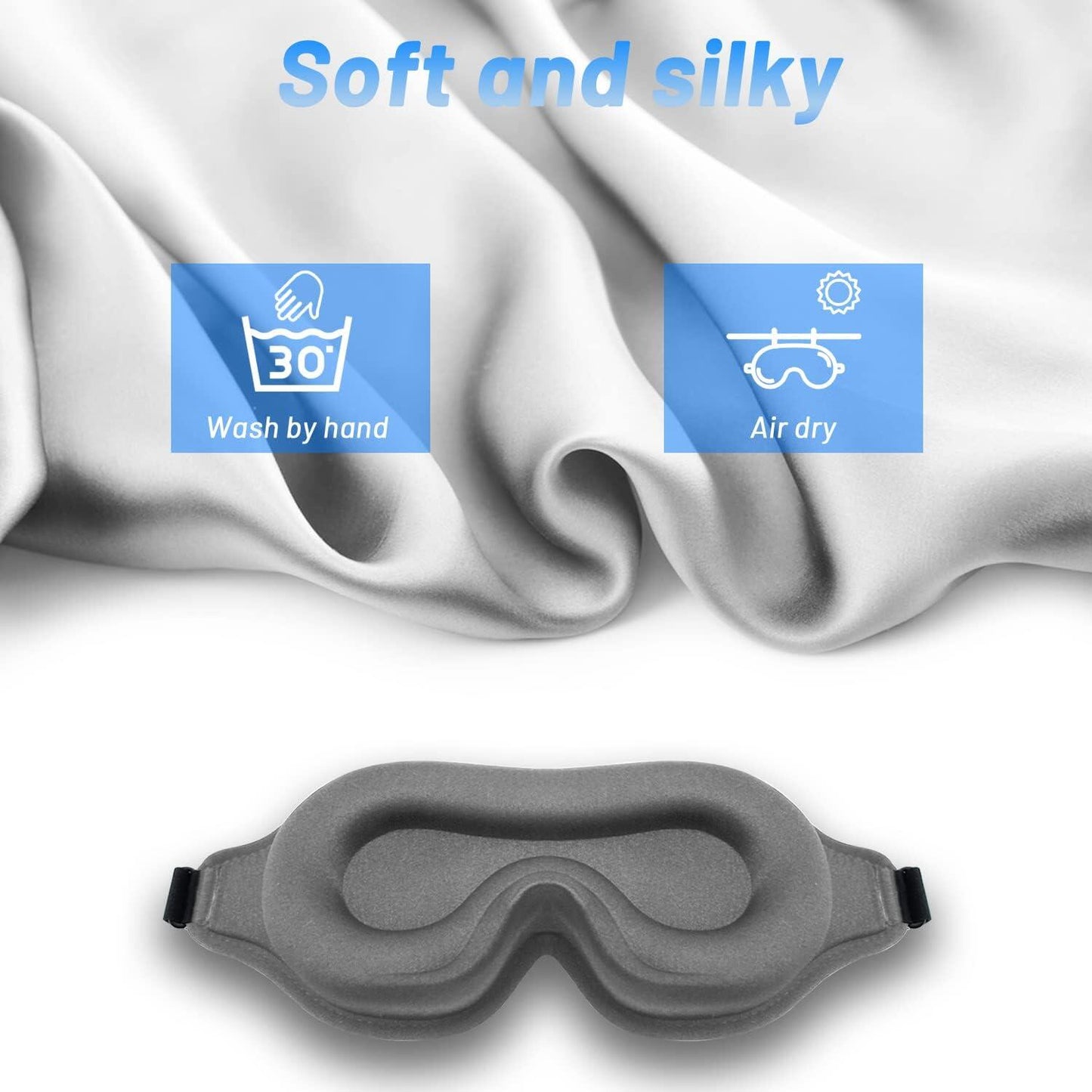Sleep Mask For Men And Women with Upgraded 3D Contoured Cup And Adjustable Strap