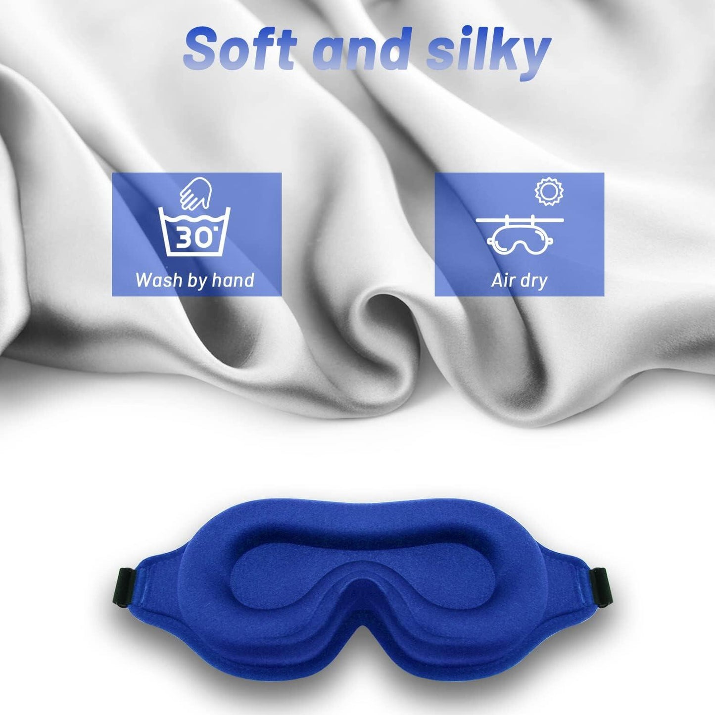 Blue Eye Mask with Adjustable Strap