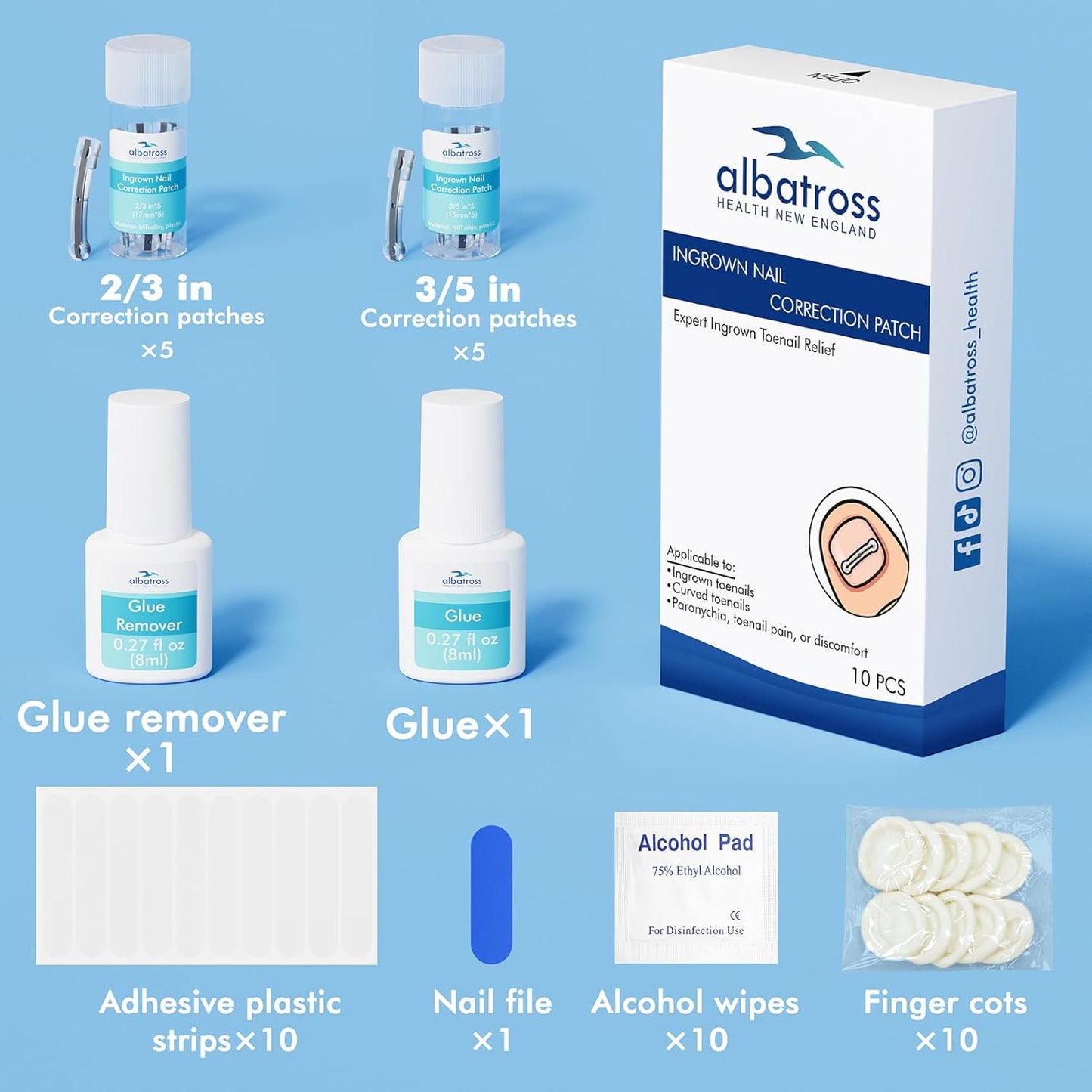 Ingrown Toenail Removal Kit – At-Home Nail Brace for Pain Relief & Correction