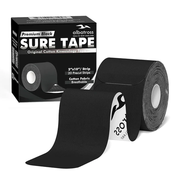 Sure Tape Black Athletic Tape Original Cotton Elastic Kinesiology Tape