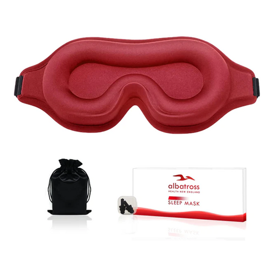 Red Sleep Mask for Women with 3D Contoured Cup Eye Sockets