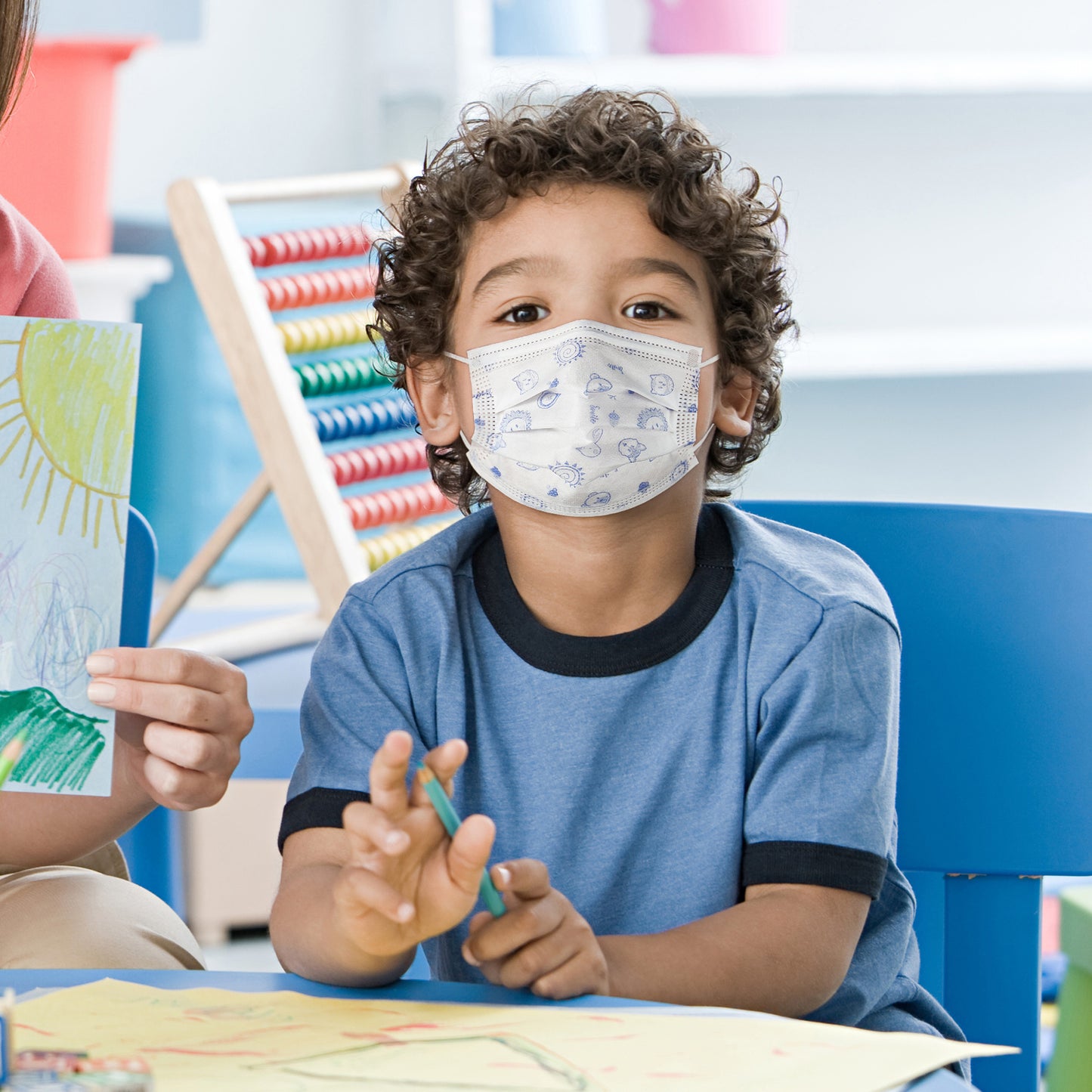 50 Pack Kids Disposable Face Mask. Breathable 3-Ply Anti-Dust/Saliva/Smog