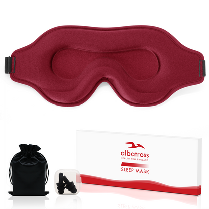 Red Sleep Mask for Women with 3D Contoured Cup Eye Sockets