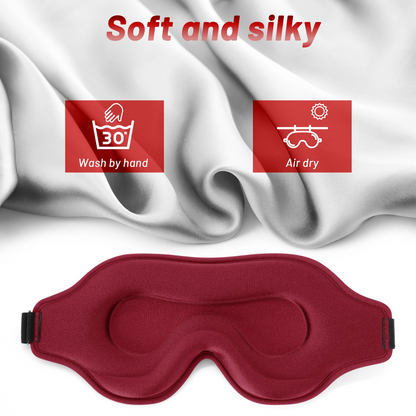 Red Sleep Mask for Women with 3D Contoured Cup Eye Sockets