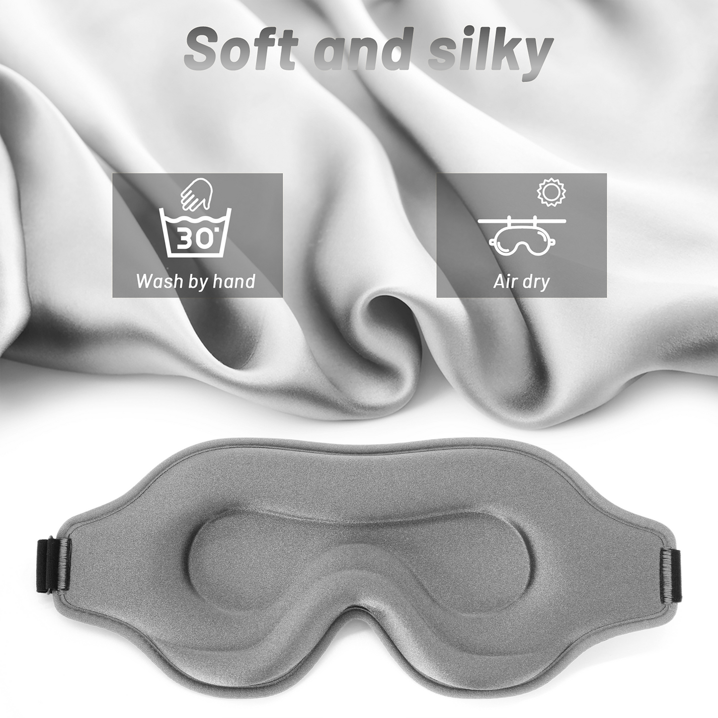 Sleep Mask For Men And Women with Upgraded 3D Contoured Cup And Adjustable Strap