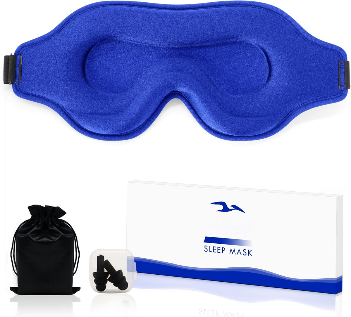3D Sleep Eye Mask for Men & Women, Lash Extension Friendly, Travel Blackout Blindfold, Adjustable Strap – Pink