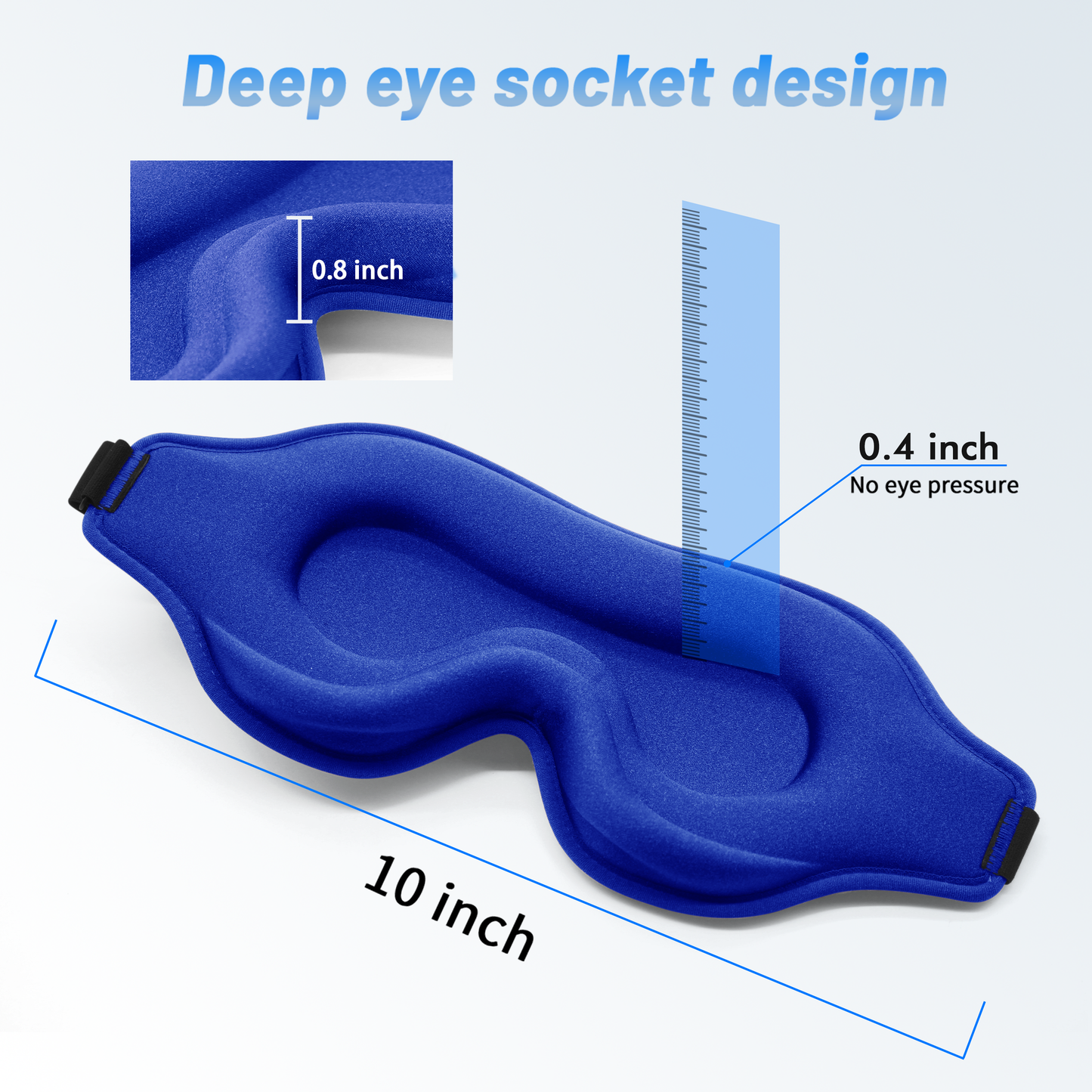 Blue Eye Mask with Adjustable Strap
