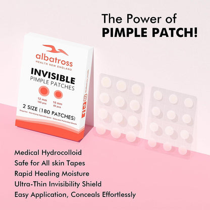 Invisible Acne Pimple Patches for Face (180 Counts), Spot Dots Cover