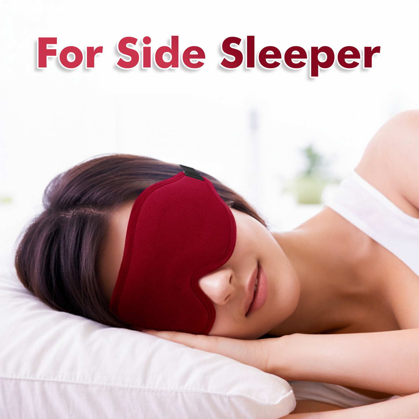 Red Sleep Mask for Women with 3D Contoured Cup Eye Sockets