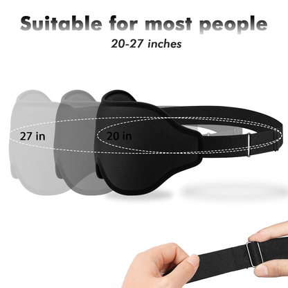 3D Sleep Eye Mask for Men & Women, Lash Extension Friendly, Travel Blackout Blindfold, Adjustable Strap – Black