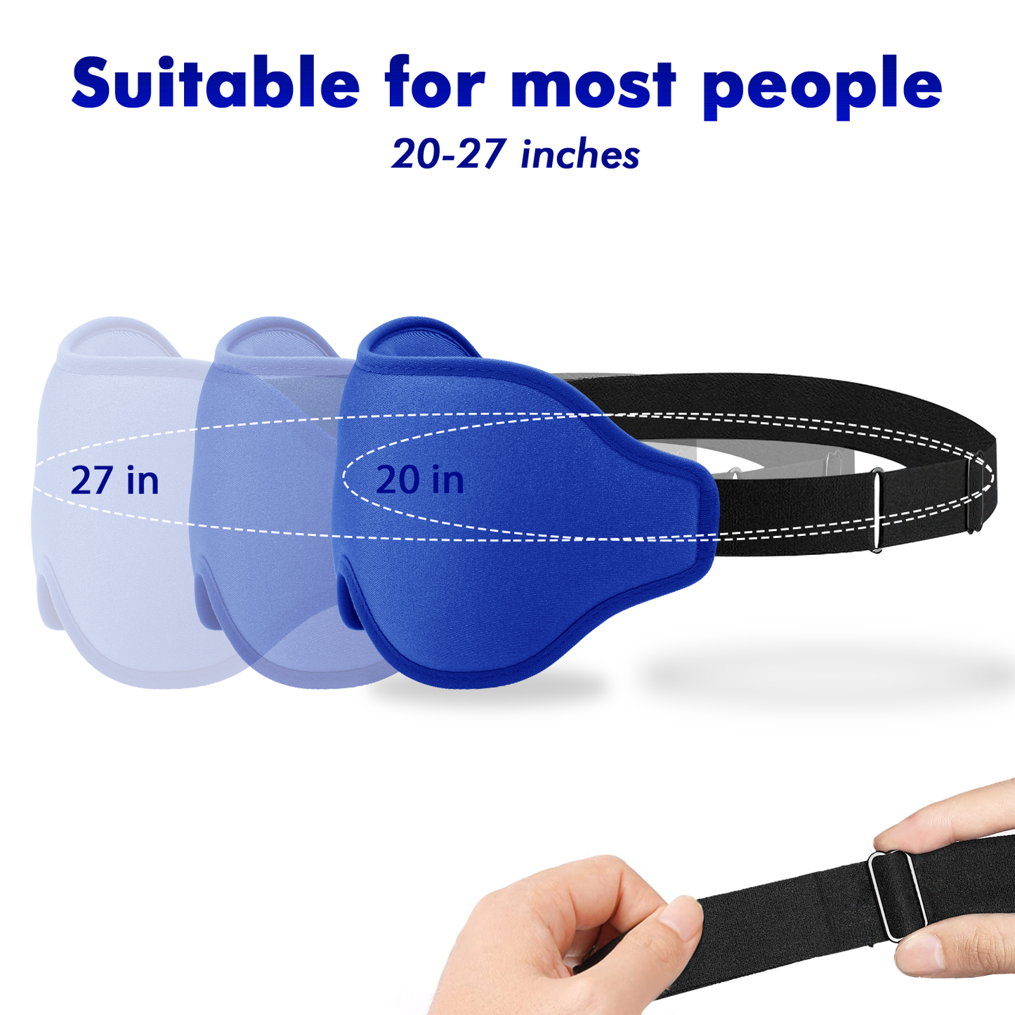 Blue Eye Mask with Adjustable Strap