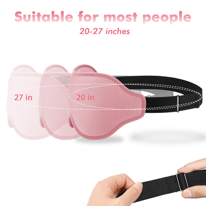 3D Sleep Eye Mask for Men & Women, Lash Extension Friendly, Travel Blackout Blindfold, Adjustable Strap – Pink