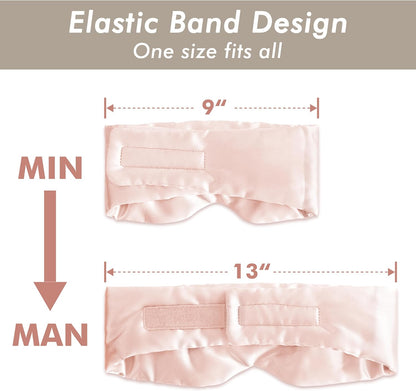 Full Cover Sleep Mask for Men and Women, Face-Hugging Padded Silk Eye Cover for Sleeping with Adjustable Band, Breathable & Soft for Sleeping, Yoga, Traveling (Pink-Silk)