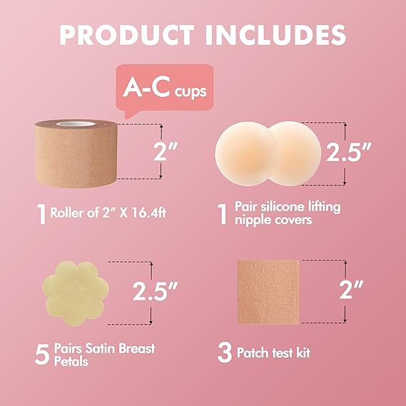 Invisible Breast Petals, Sure Petals Boob Petals Kit for A-G Cup