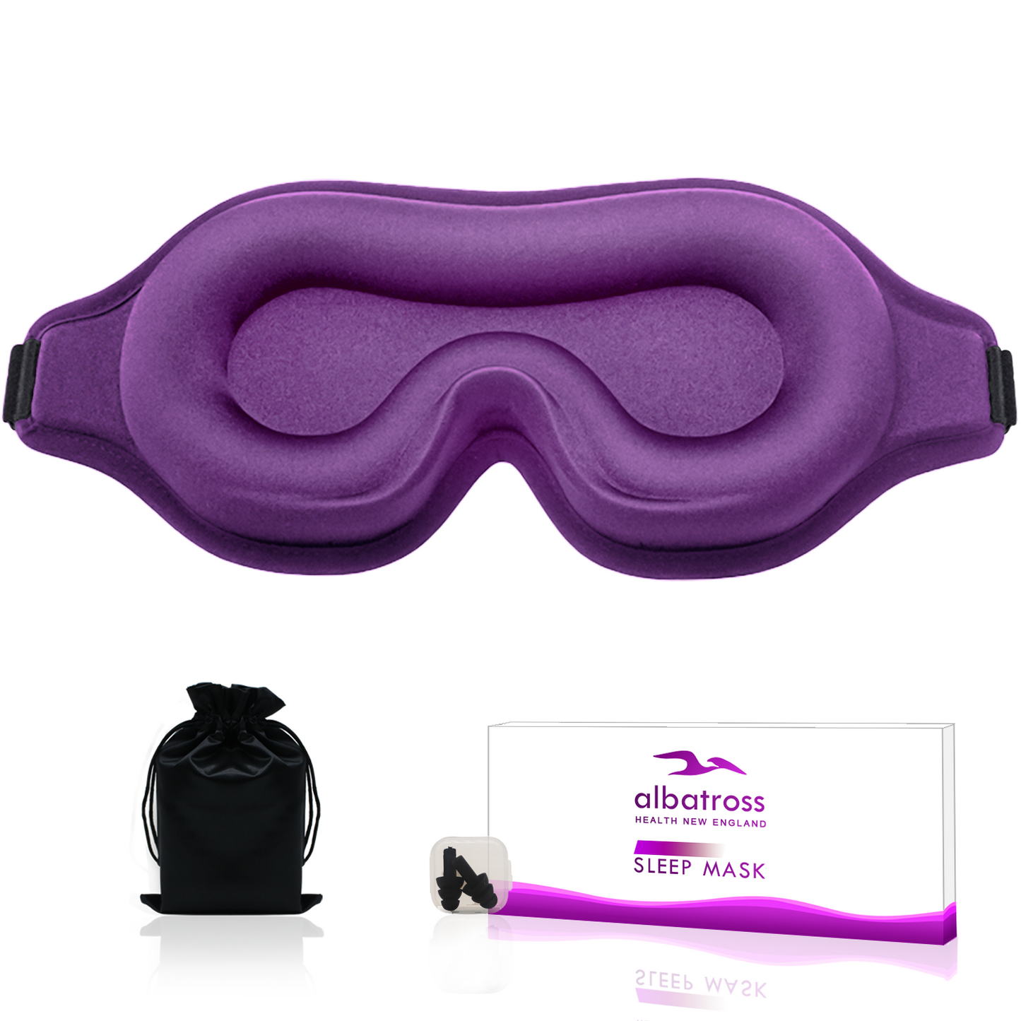 3D Sleep Eye Mask for Men & Women, Lash Extension Friendly, Travel Blackout Blindfold, Adjustable Strap – Pink