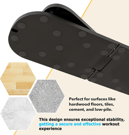 6-in-1 Foldable Pilates Board, Portable Home Pilates Reformer Set, Full Body Workout Equipment for Women & Beginners