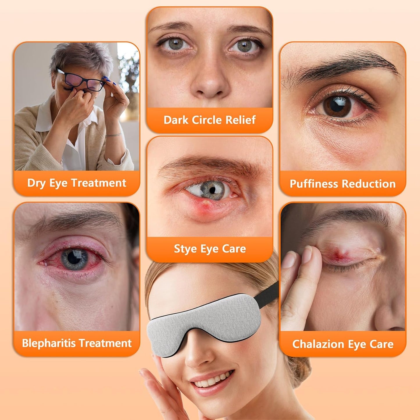 Albatross Health Warm Compress for Dry Eyes, USB Electric Heating Pad for Stye & Chalazion Eye Treatment, Eye Sleep Mask for Dark Circles and Puffiness Relief