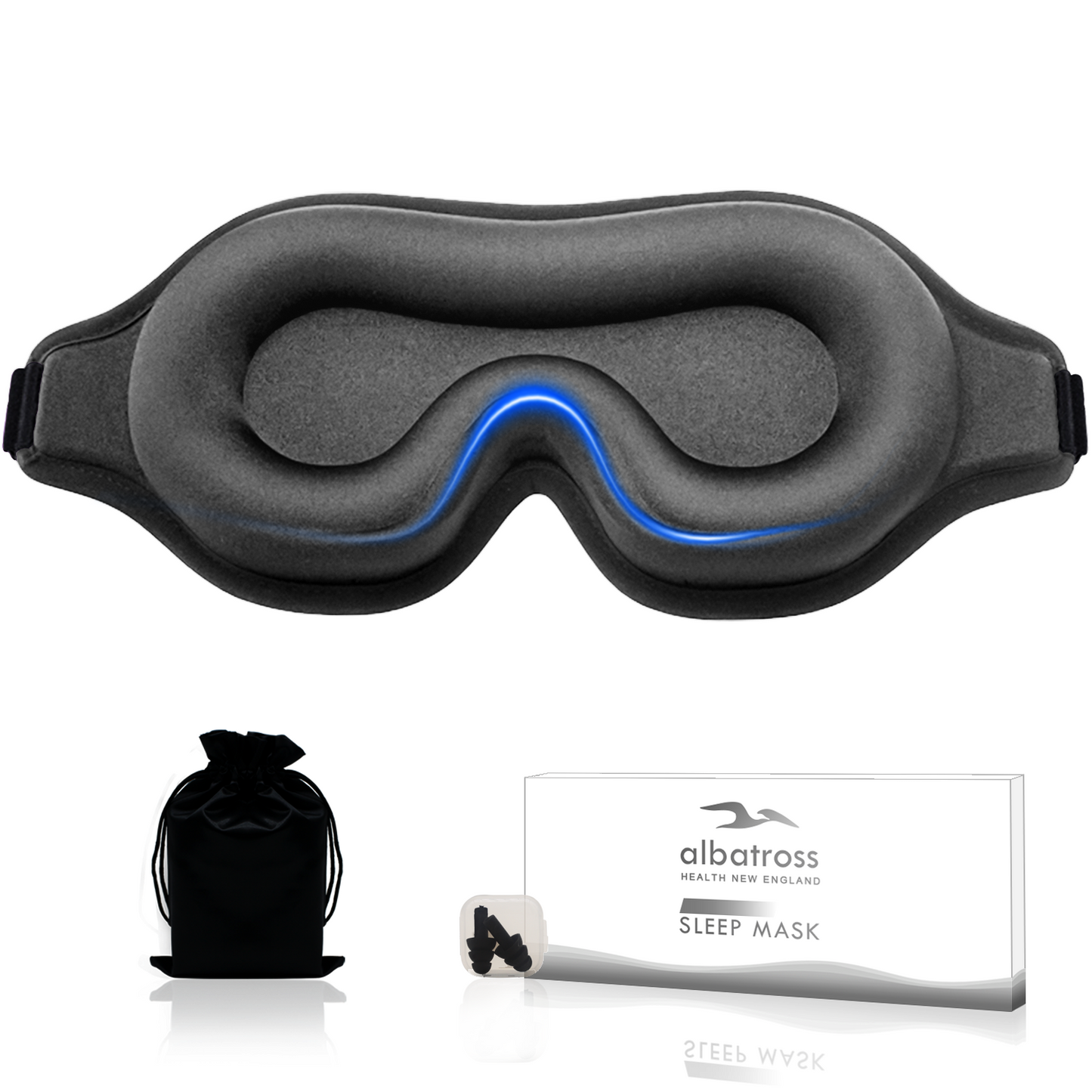 3D Sleep Eye Mask for Men & Women, Lash Extension Friendly, Travel Blackout Blindfold, Adjustable Strap – Pink