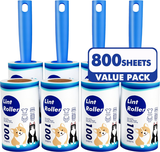 Pet Hair Removal Tool for Clothes & Cat Hair with Refills - 8 Rollers