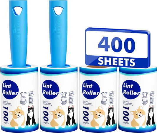 Reusable Lint Roller for Pet Hair Extra Sticky - 4 Rollers
