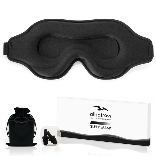 3D Sleep Eye Mask for Men & Women, Lash Extension Friendly, Travel Blackout Blindfold, Adjustable Strap – Black