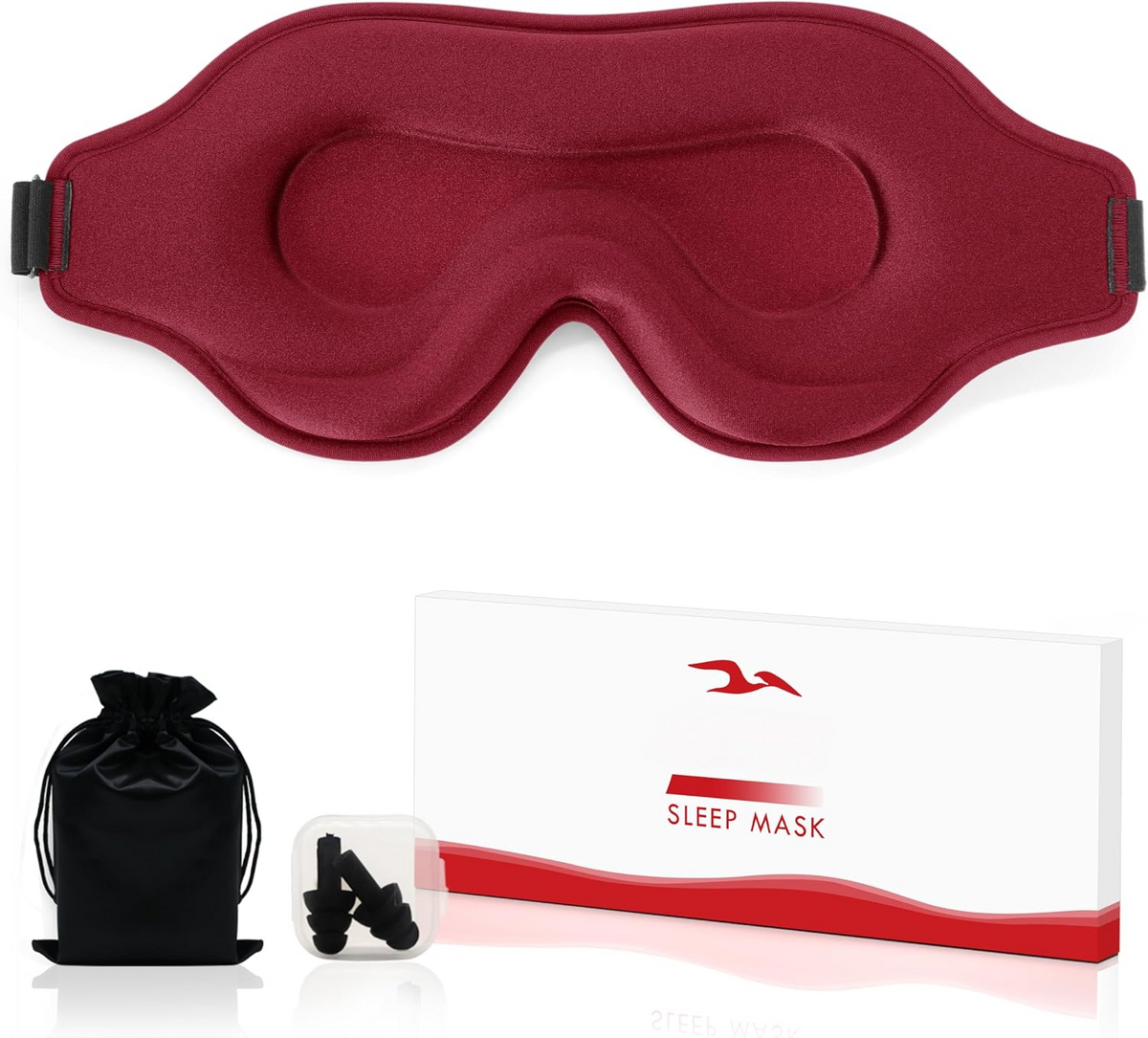 3D Sleep Eye Mask for Men & Women, Lash Extension Friendly, Travel Blackout Blindfold, Adjustable Strap – Pink