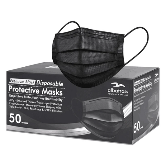 Black Disposable Face Mask 3 ply Pack of 50 pcs/box