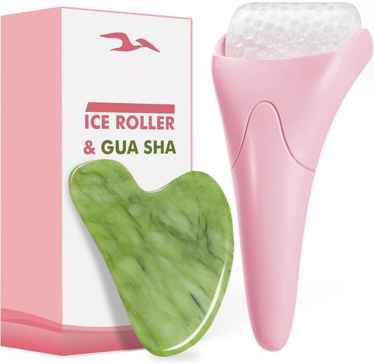 Ice Roller for Face,Gua Sha Facial Tools, Skin Care for Face Wrinkles and Puffiness, Self Facial Massage Tools