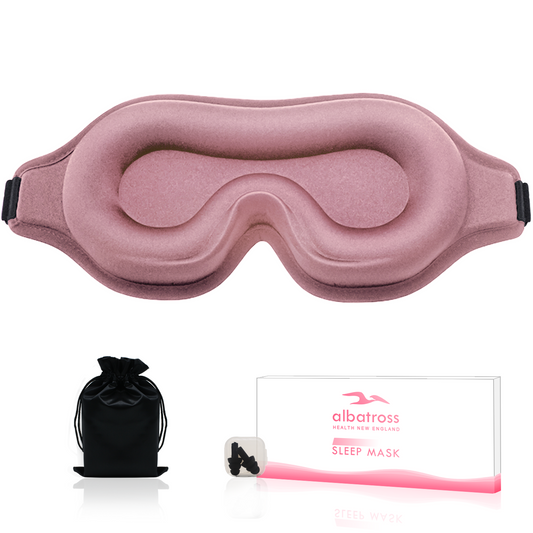 3D Sleep Eye Mask for Men & Women, Lash Extension Friendly, Travel Blackout Blindfold, Adjustable Strap – Pink