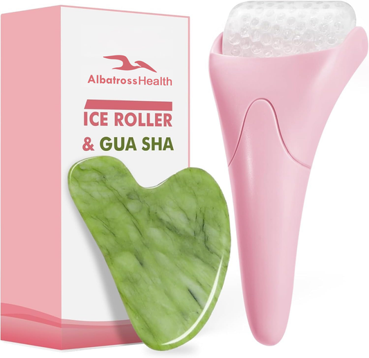 Ice Roller for Face,Gua Sha Facial Tools, Skin Care for Face Wrinkles and Puffiness, Self Facial Massage Tools