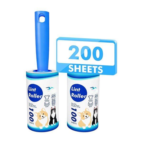 Sticky Lint Roller 200 Sheets Lint Remover for Pet Hair - 2 Rollers