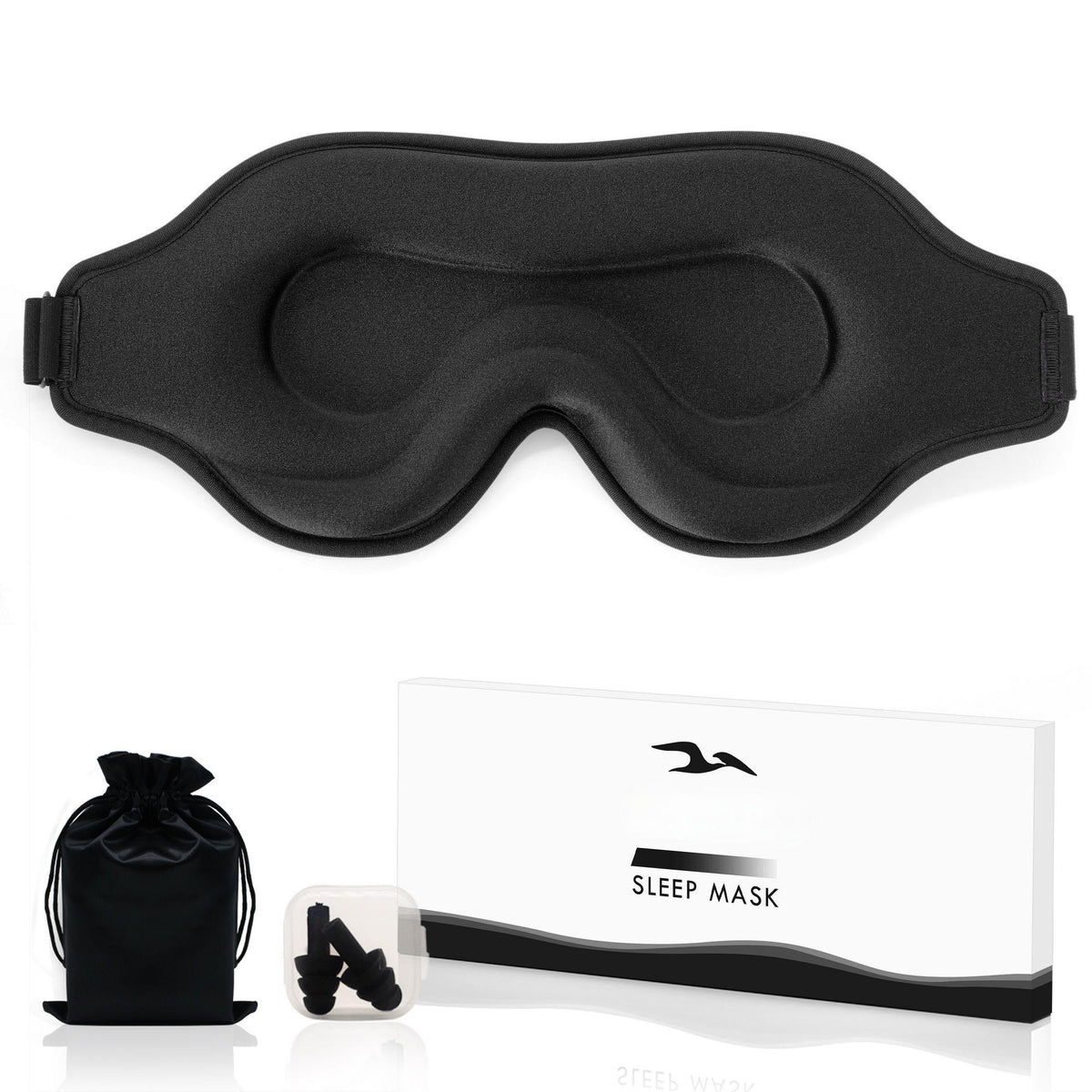 3D Sleep Eye Mask for Men & Women, Lash Extension Friendly, Travel Blackout Blindfold, Adjustable Strap – Pink