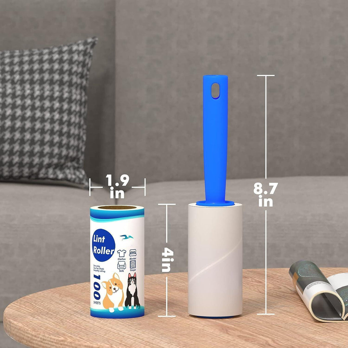 Sticky Lint Roller 200 Sheets Lint Remover for Pet Hair - 2 Rollers