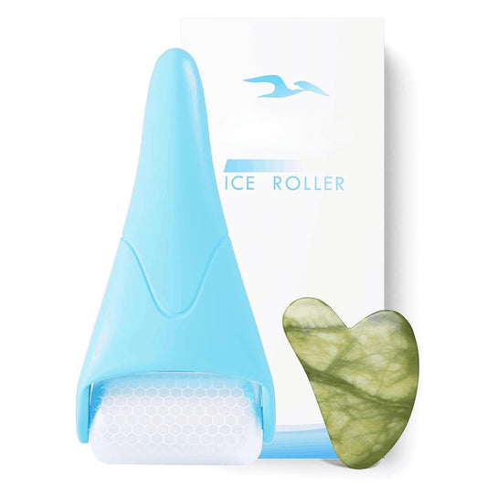 Albatross Health Blue Ice Roller for Face & Gua Sha Set